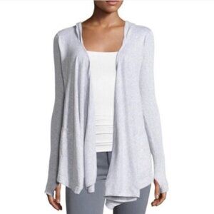 Ezra Cardigan M NWT Open Handkerchief Hem Hood Nordstrom Asymmetrical Light Blue